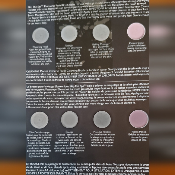 Facial Brush w/attachments, battery operated - NEW - Picture 3 of 4